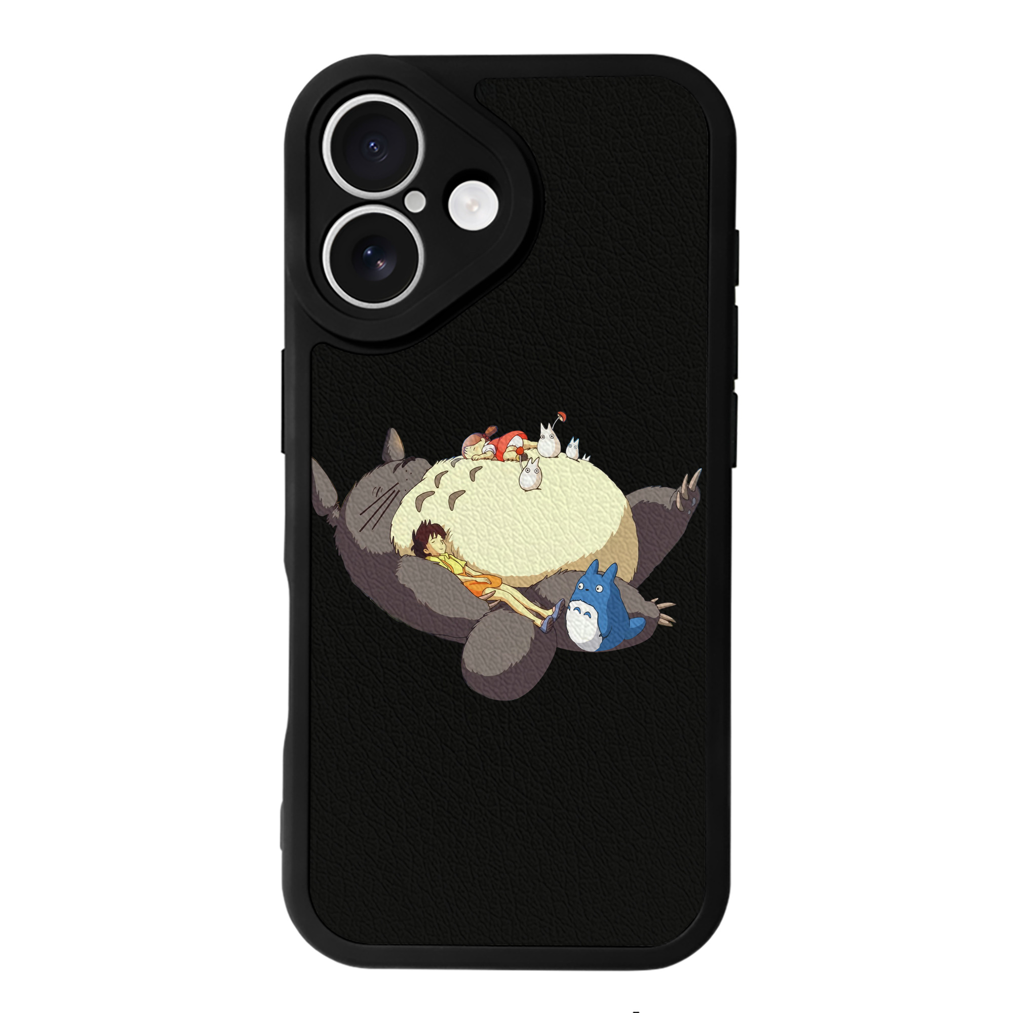 （画像用） となりのトトロ 草壁メイ 草壁サツキ My Neighbor Totoro Satsuki Kusakabe Mei Kusakabe 【iPhone 16シリーズ対応】シリコンスマホケース（レザー調） 材質：シリコン